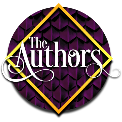 A stylized button with a dragon scale background, leading to the Author's 'About Us' page.