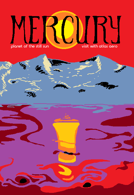 A vintage travel poster for Mercury. It says 