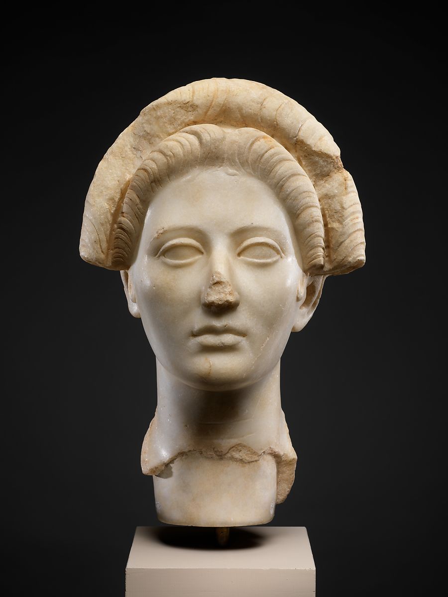 Roman statue of woman's head