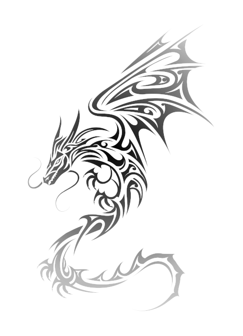 Dragon tattoo in tribal art style