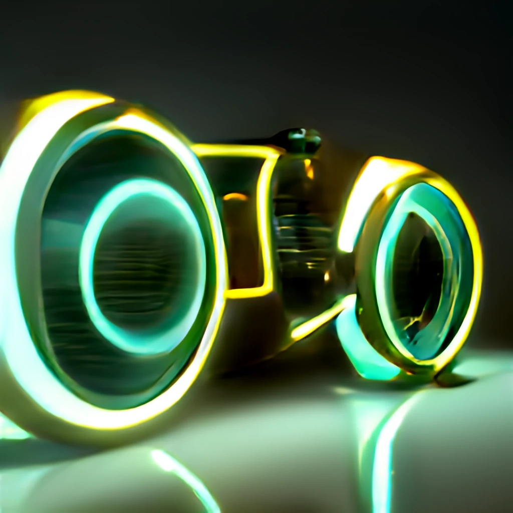 image of a futuristic two-wheeled vehicle, glowing yellow, probably invented by mad science
