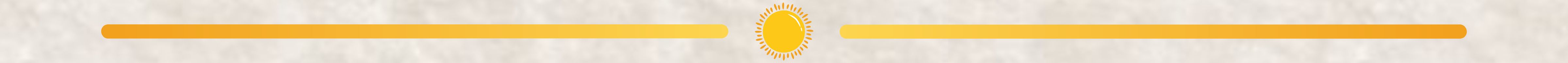 A yellow sun icon sits the center of two lines. Both lines extend outward and the color goes from yellow to orange in a warm, summery type mood.