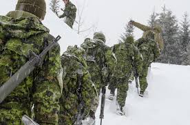 Soldiers on patrol in the winter