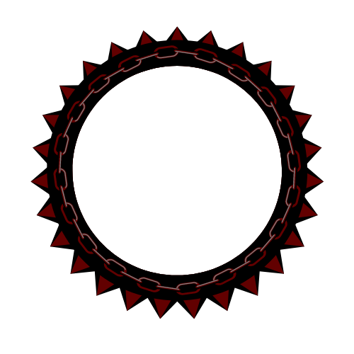A spiked ouroborous with an eye in the center of it.