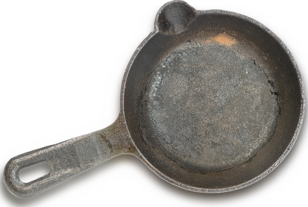 An old cast iron skillet