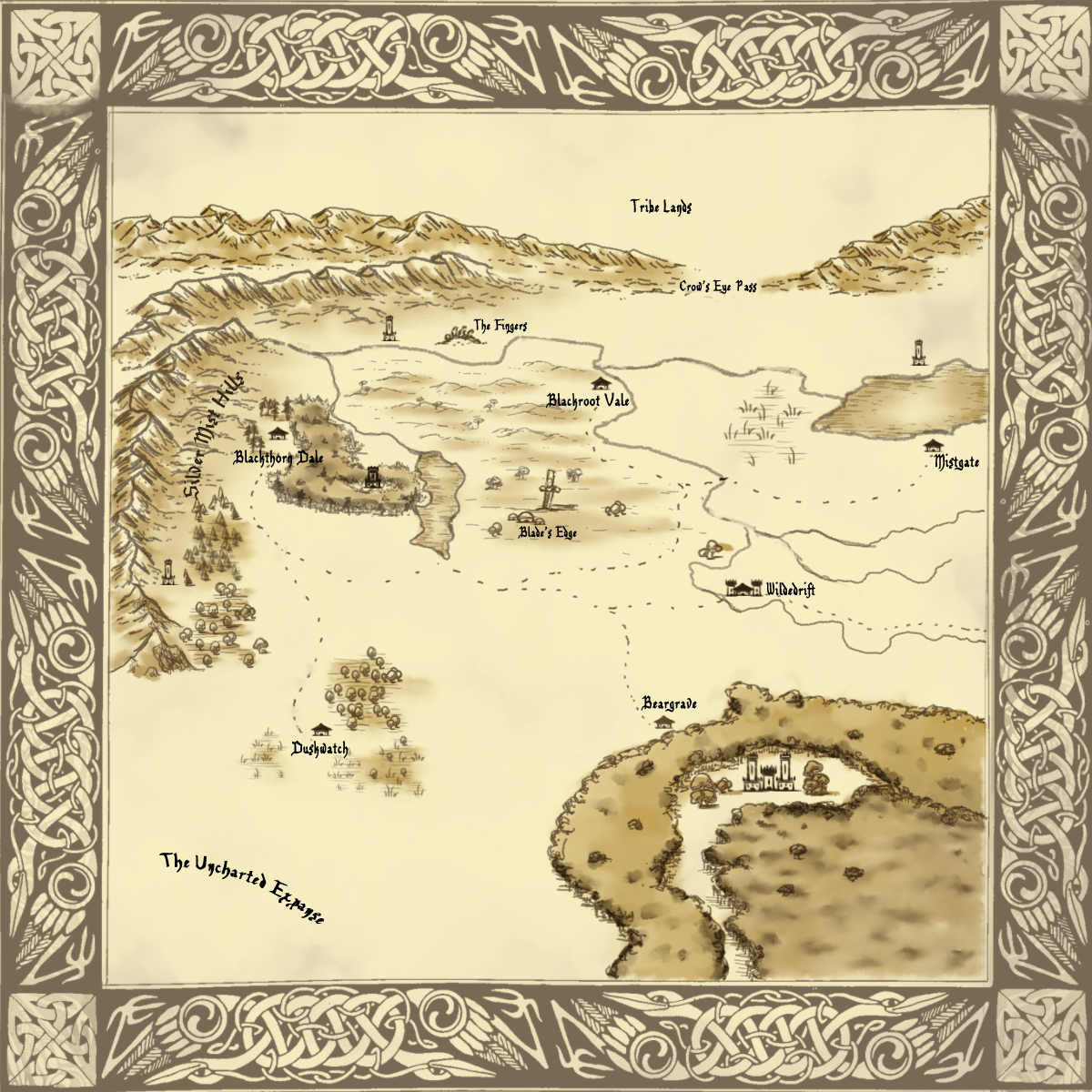 Blackthorn Dale Hand-drawn Map