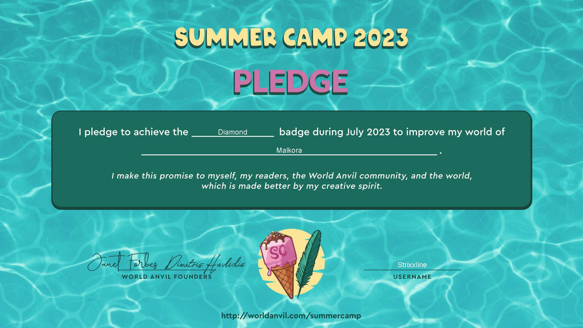 Summer Camp 2023 Pledge