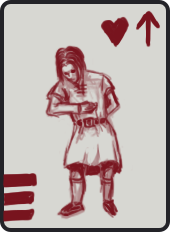 Gauntlet playing card - Servant. Supportive direct. Depicting a human servant.