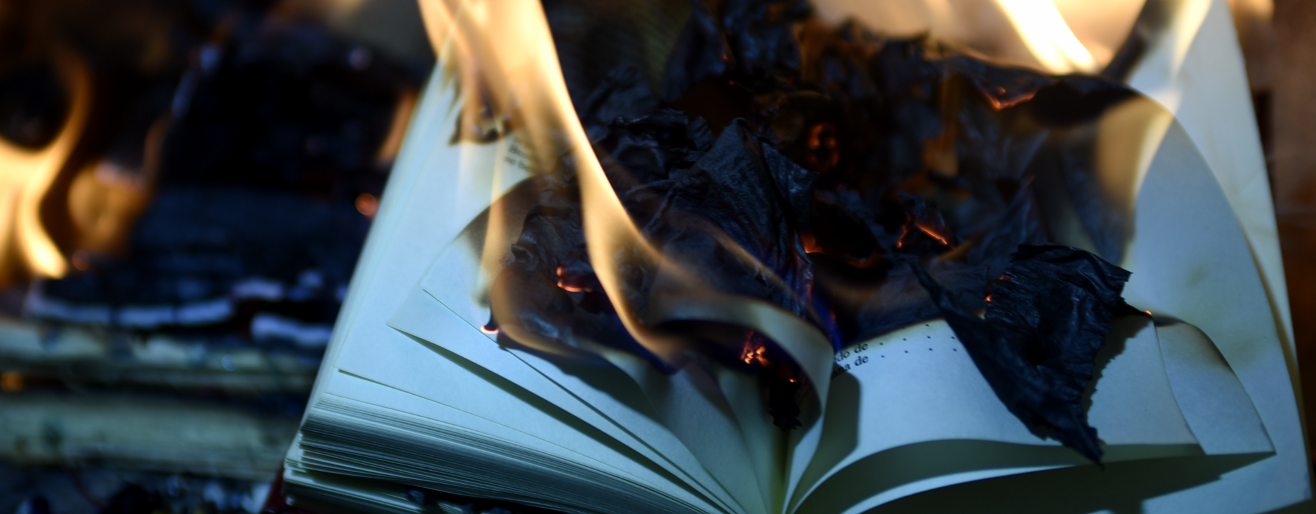 book burning fire destroy