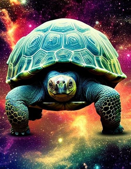 A tortoise in space