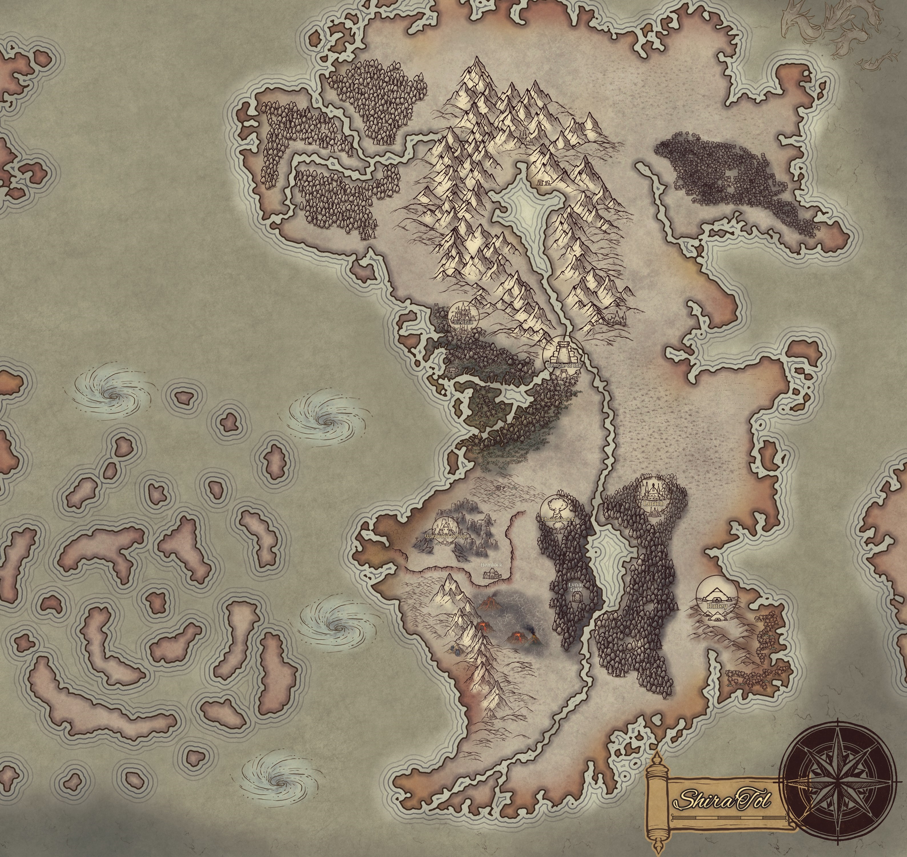Shira'Tol World Map with Inkarnate