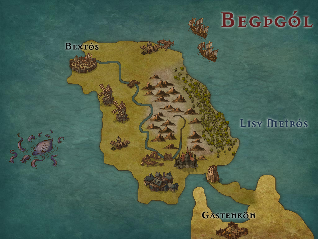 Begþgól Map