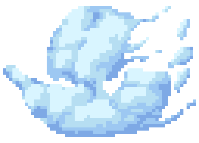 Pixel art of cotton candy in the shape of an airship