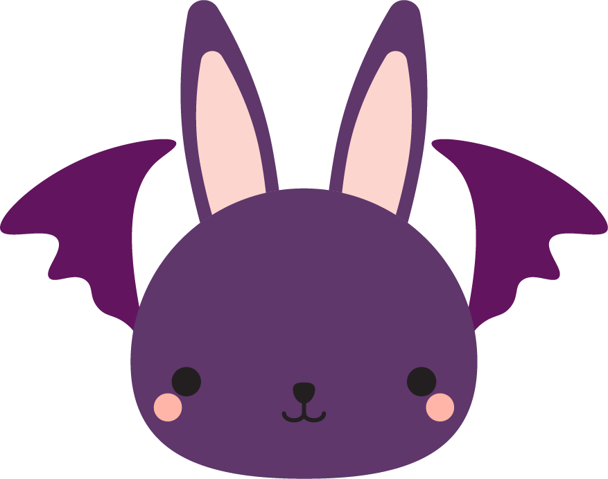 A cute image of a purple bunny with dragon wings