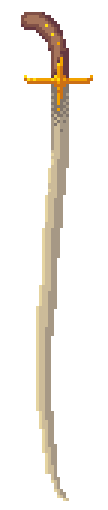 pixel art of an antique scimitar