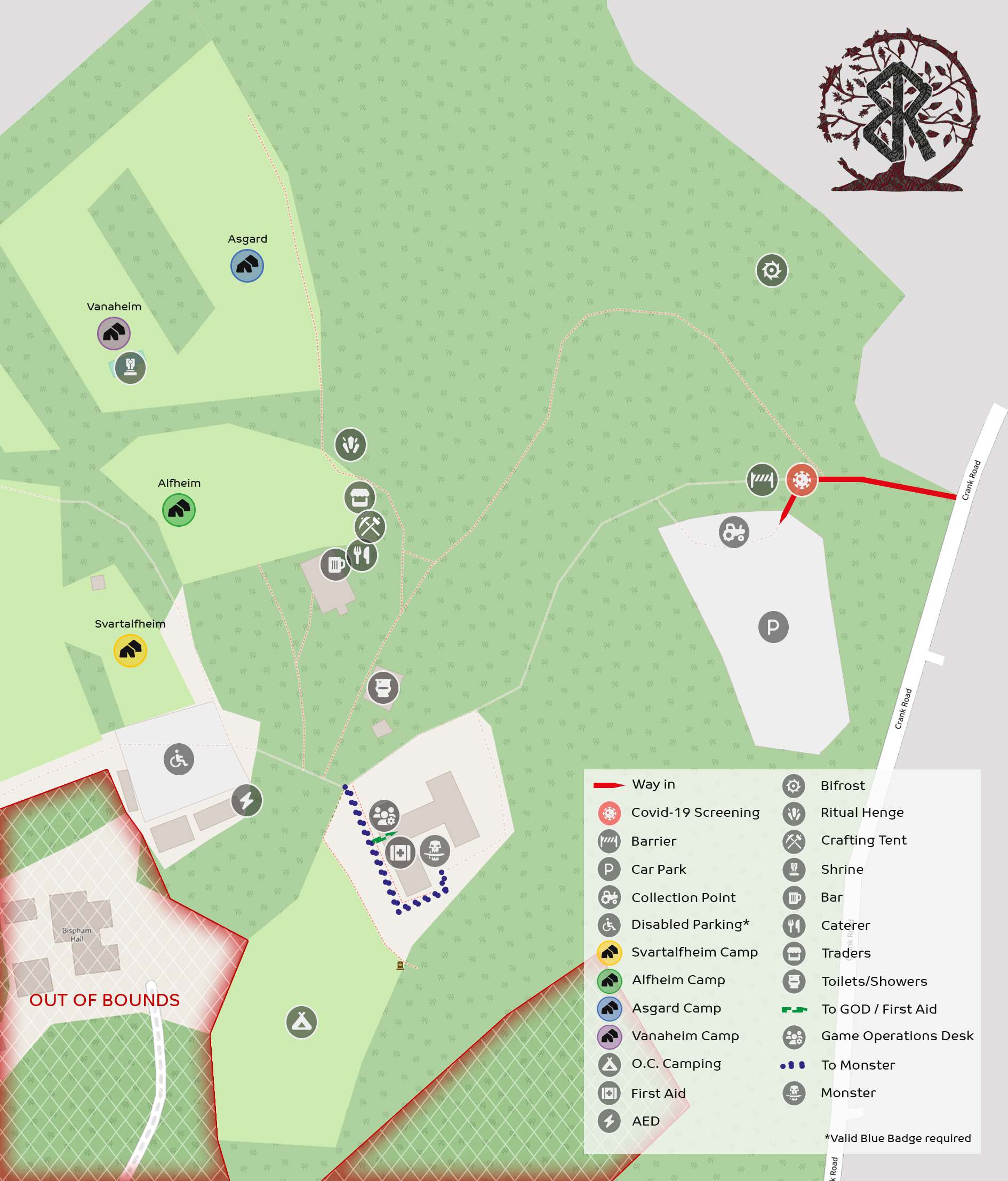Bispham Hall Site Map