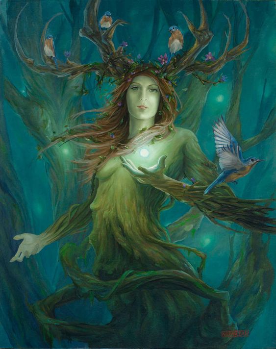 Painting of a Forest Goddess