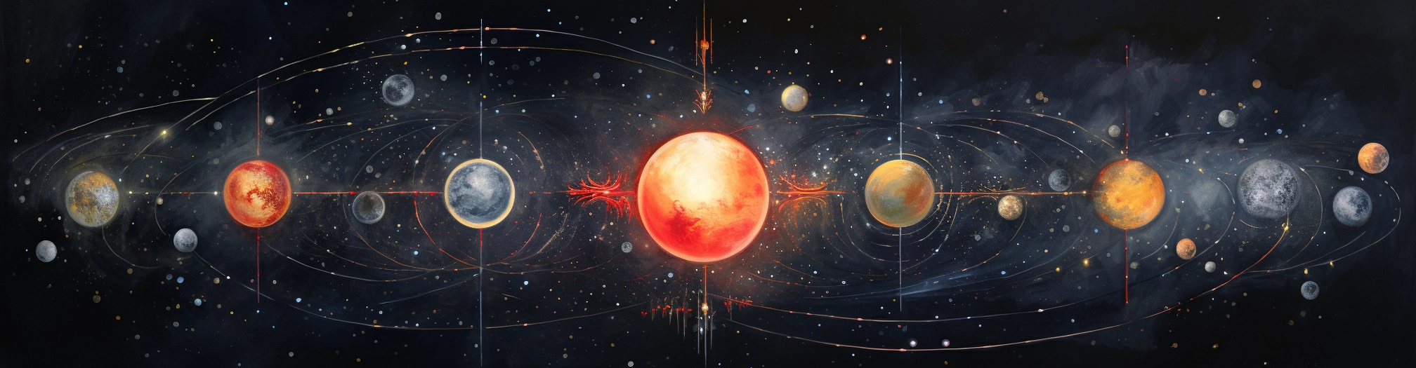 stylistic painting representing political connections within star systems