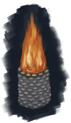 Feuer auf einem Sockel