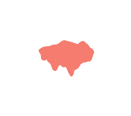 A red silhouette of a floating island named Gysol