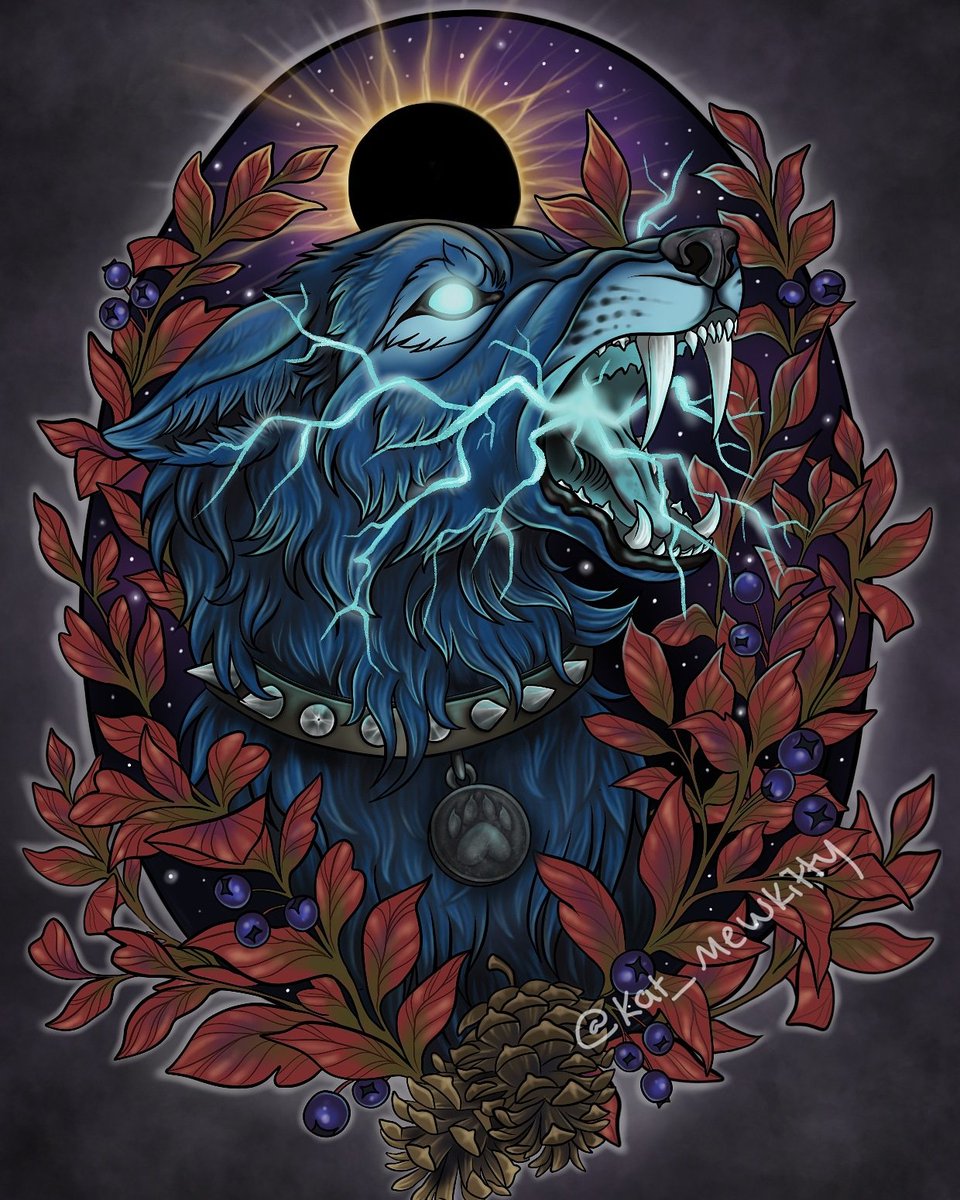 Hati by Kat_Mewkitty on twitter. A good representation of Nyneve's laser hound.  