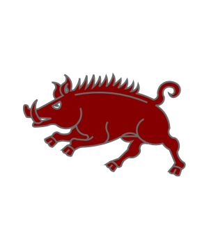 Heraldic image: Red boar on white ground