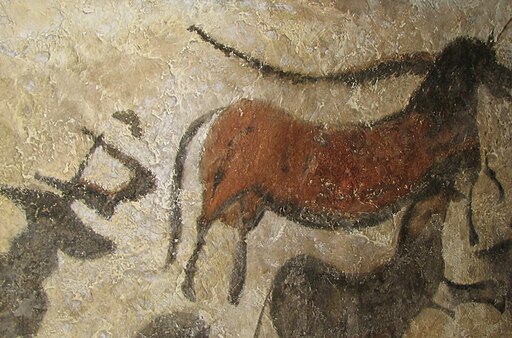 A Lascaux bull cave painting.