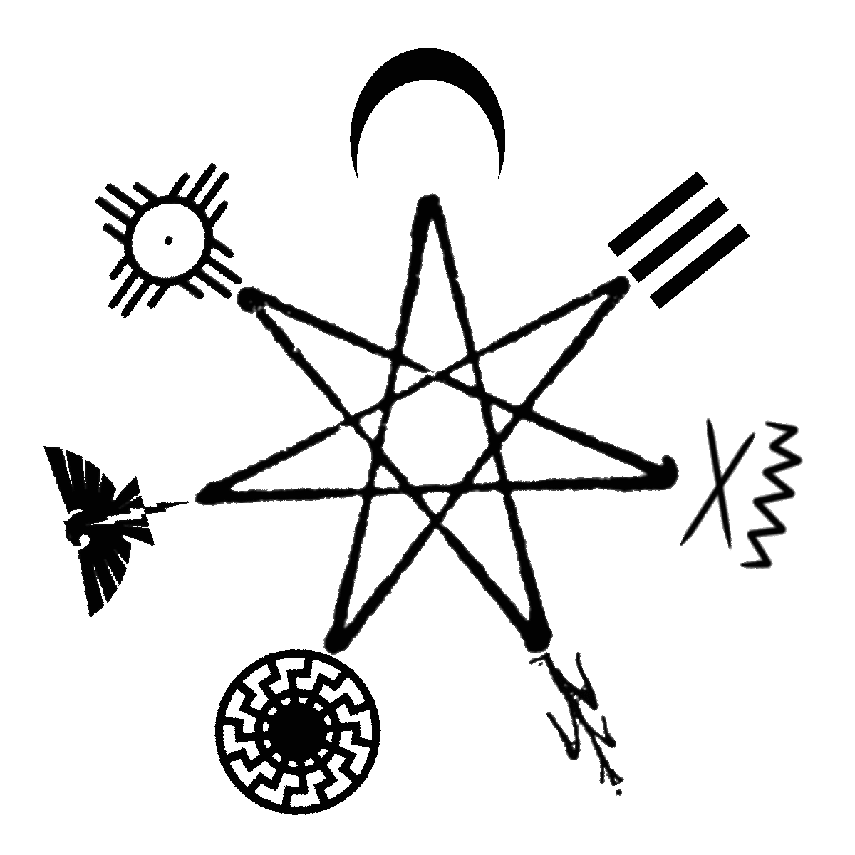 Heptagram star floor symbol