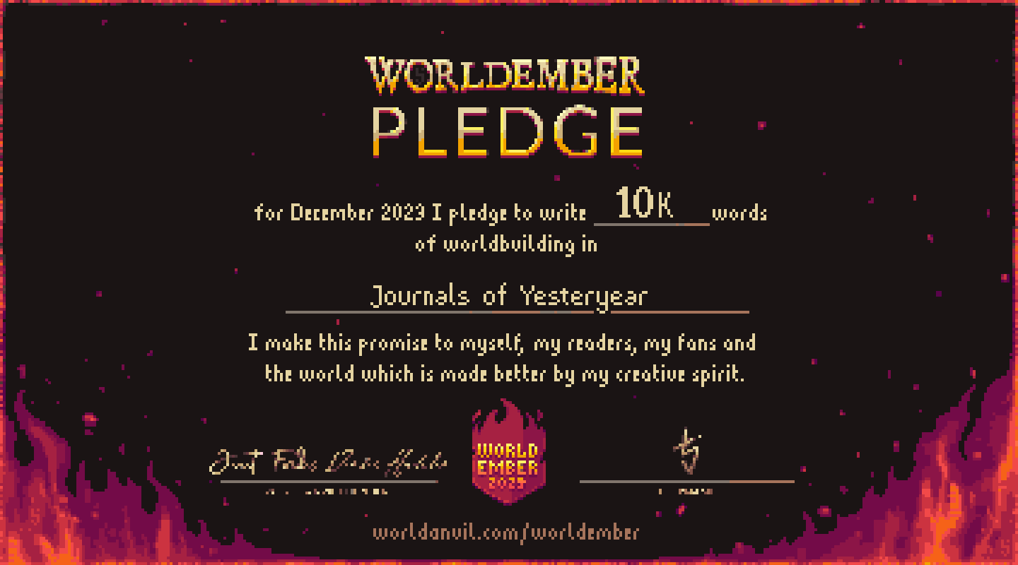 A pixel art version of the WorldEmber 2023 goal pledge by TJ Trewin.
