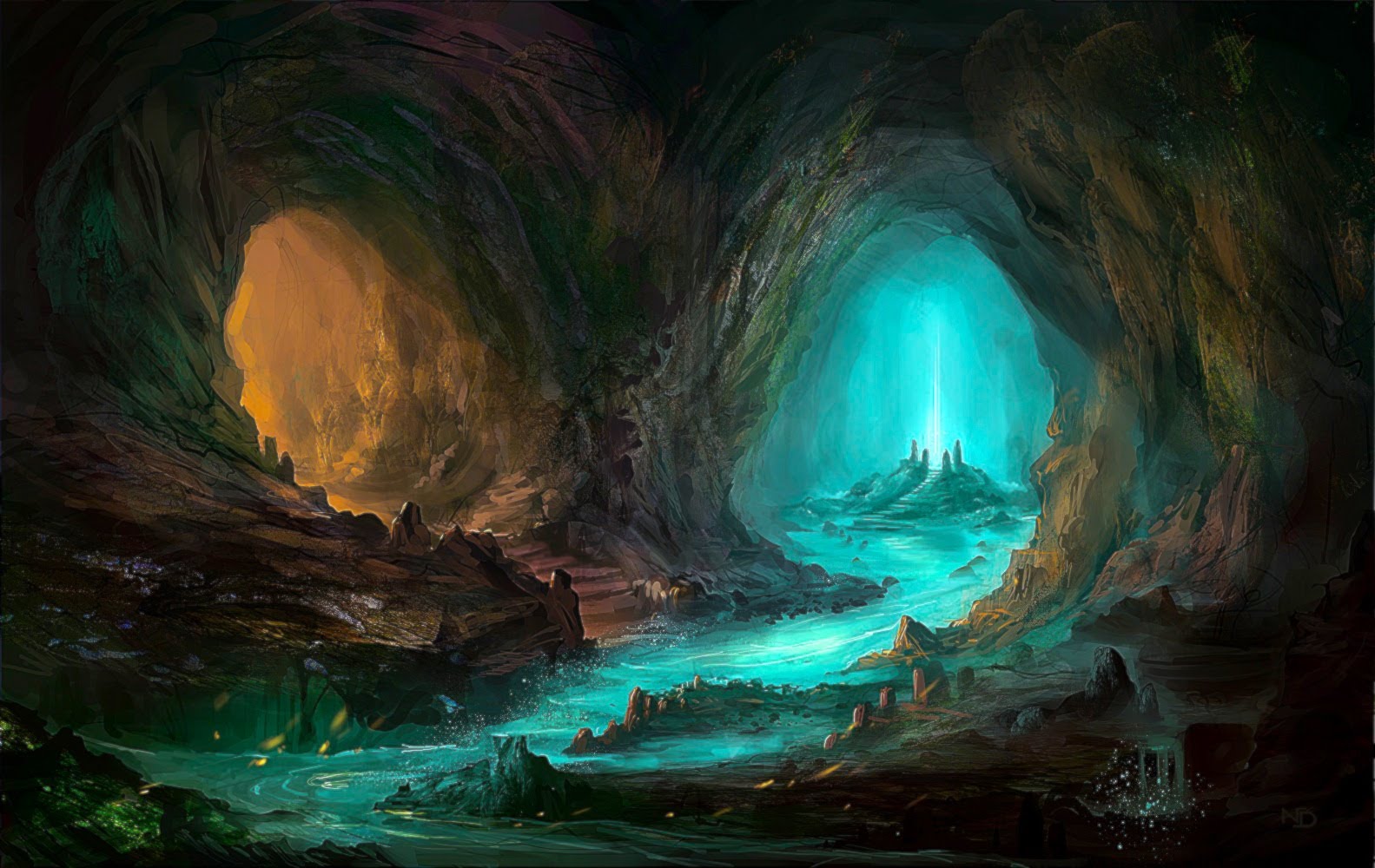 Мифологический подземный мир. Пещера Пейнтед-Кейв. Пещеры Агларонда. Пещера сталактитов фэнтези арт. Малахитовая пещера.