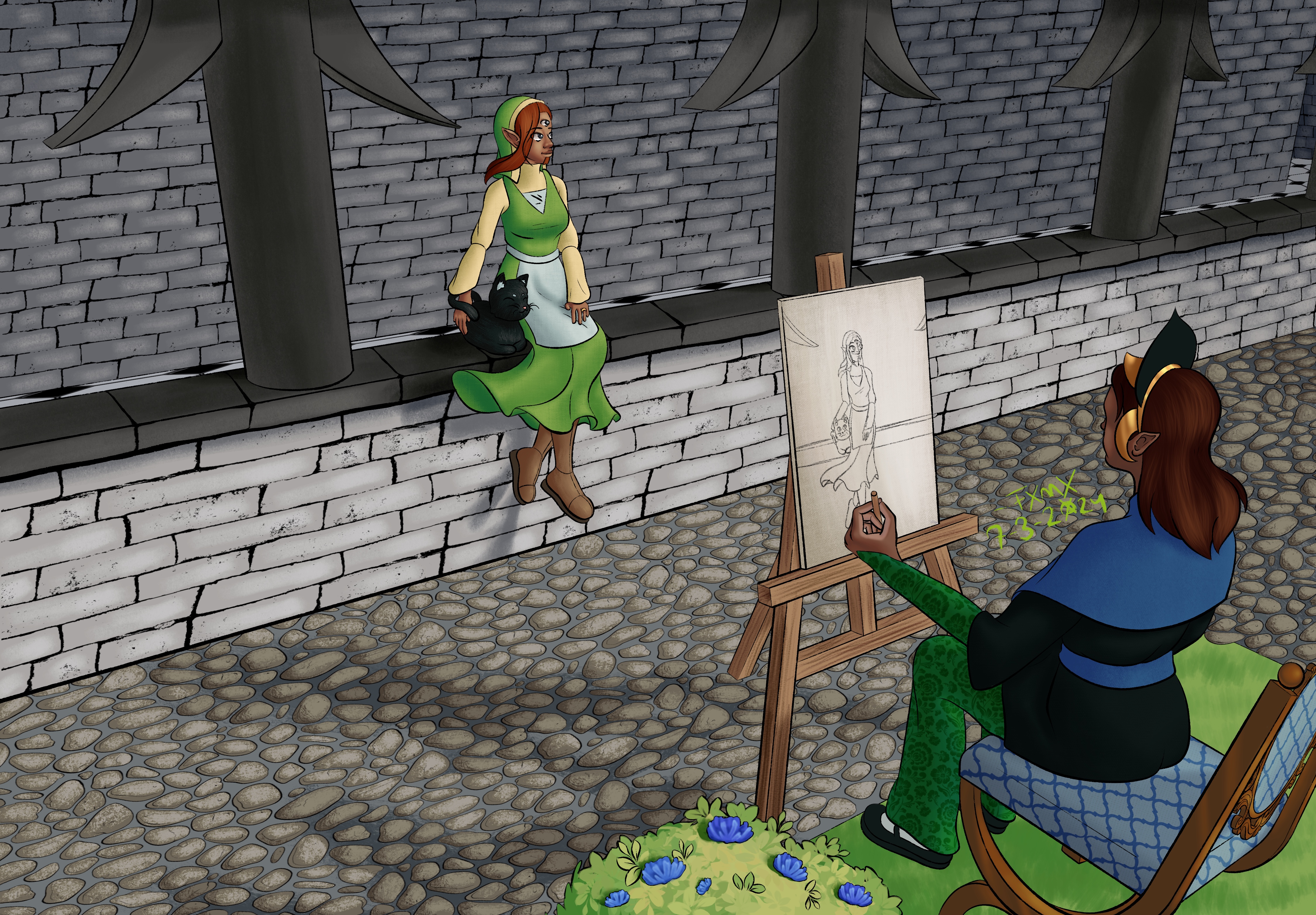 Emvuld Artist Sketching a Servant