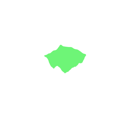 A green silhouette of a floating island named Tethea