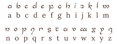 An image showing the letters in the Imperial Script.