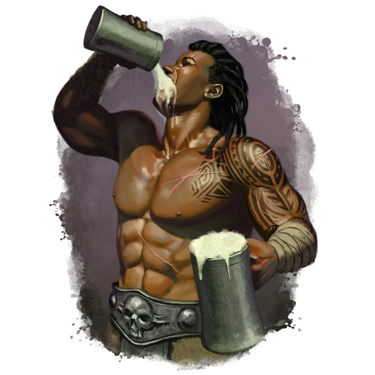 barbarian drinking beer