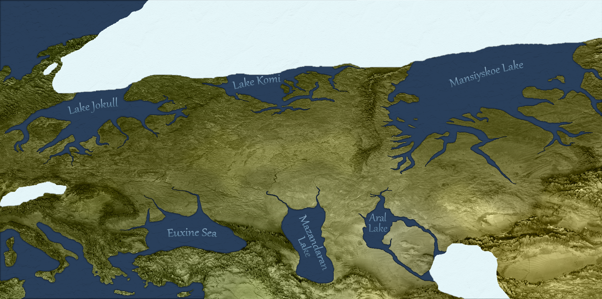 Large Lakes of Eurasia (43,020 BP)