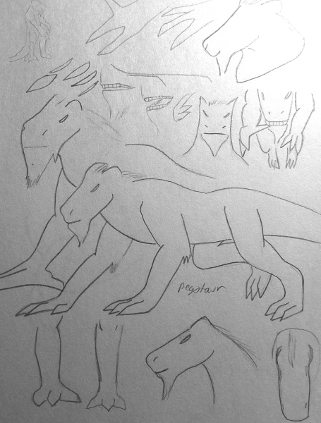 Concept doodles of Pegotaur