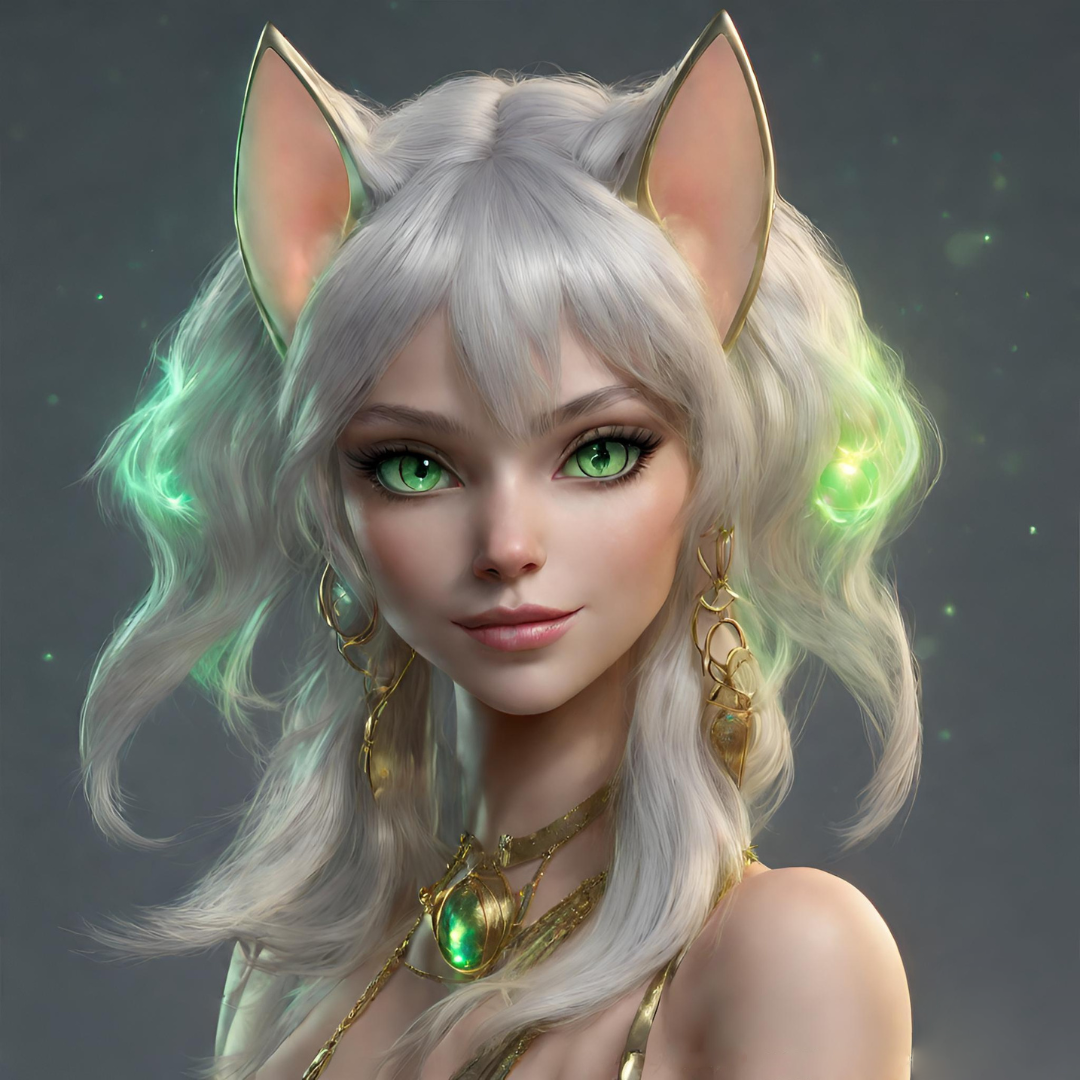 Picture of feline humanoid, female. 