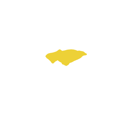 A yellow silhouette of a floating island named Oriz