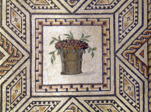 Dionysus mosaic (detail), grape basket