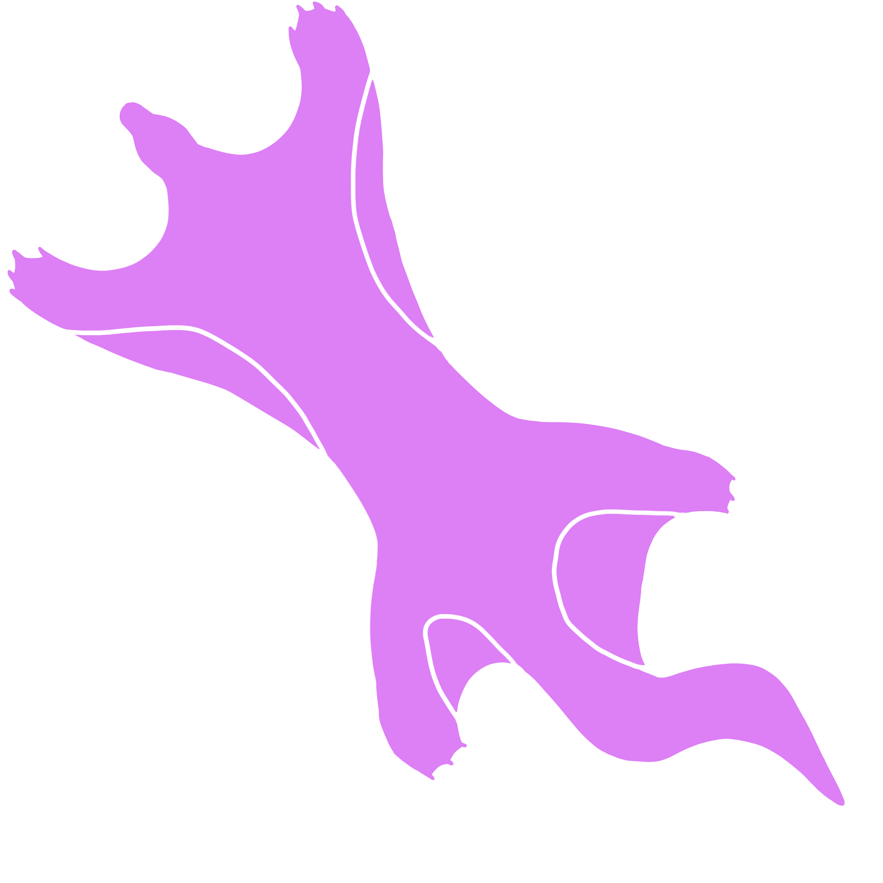 A silhouette of a flying squefly, a long giant flying squirrel-like animal