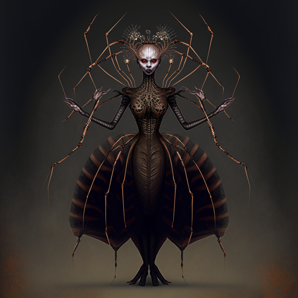 spider queen in a dress