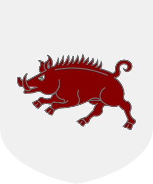 Heraldic image: red boar on a white field
