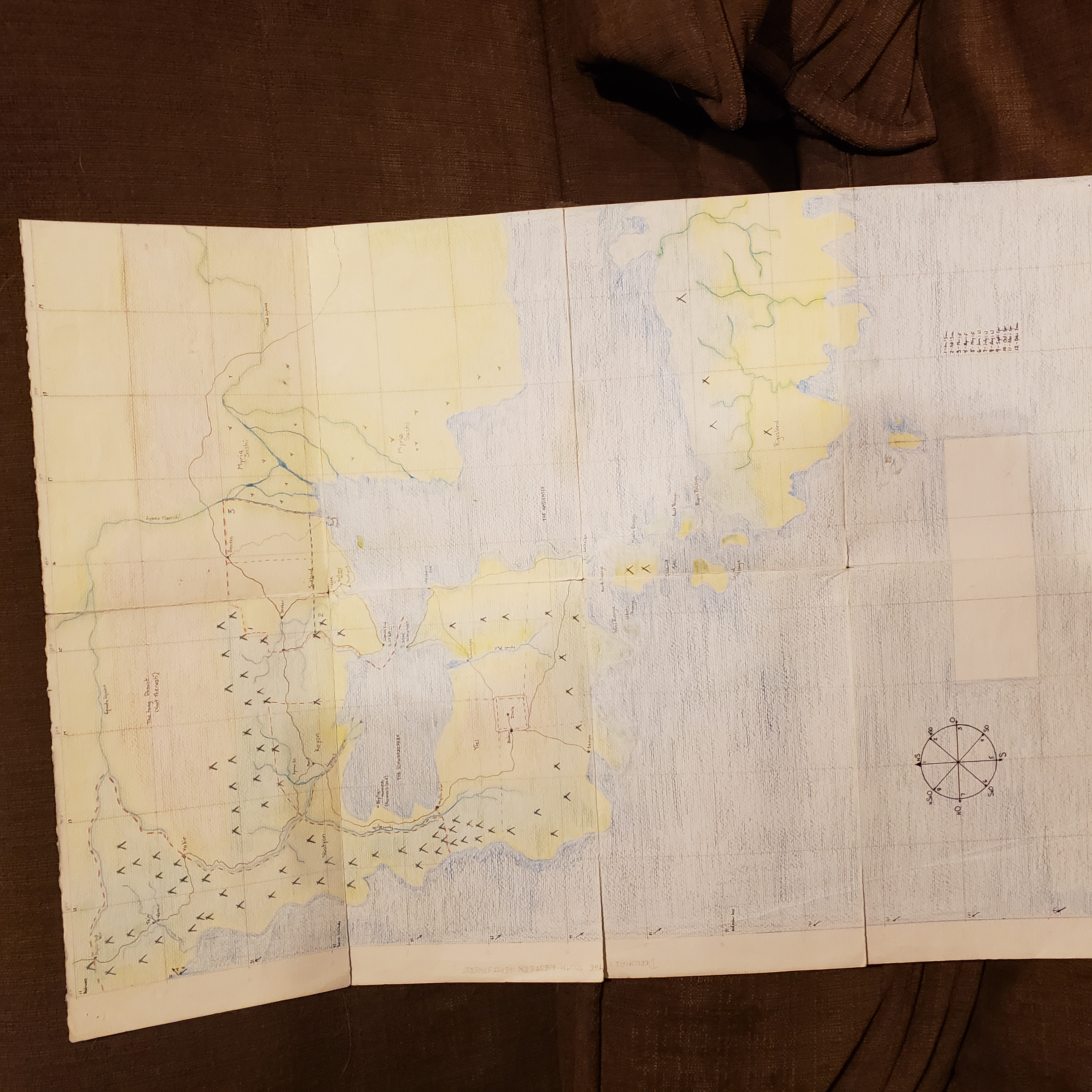 Original hand-drawn map of SW Derkomai