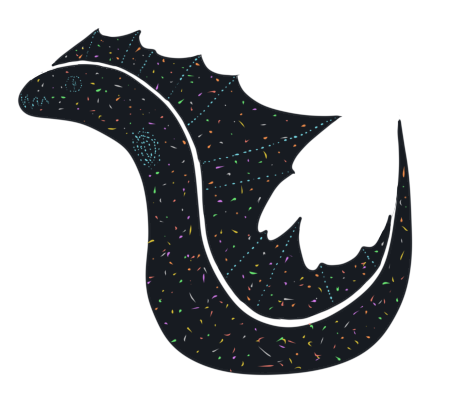 A snake-like creature that has a fin following all their back. Their body is made of darkness with spots of different coloured light