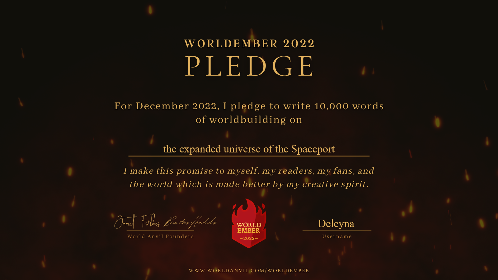 Pledge decree for World Ember 2022