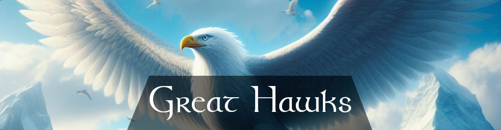 Header of a Great Hawk, generated with AI using Bing Image Creator.