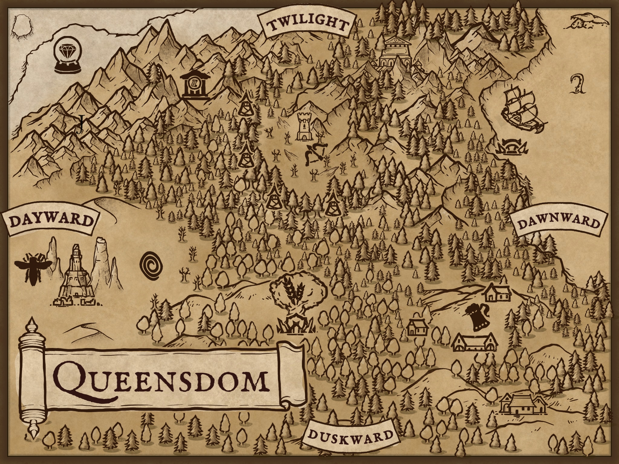 Map of The Queensdom in the Book of Faebles