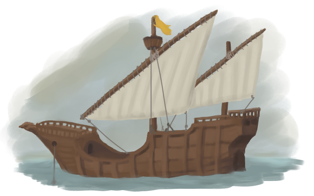 Segelschiff mit zwei Masten