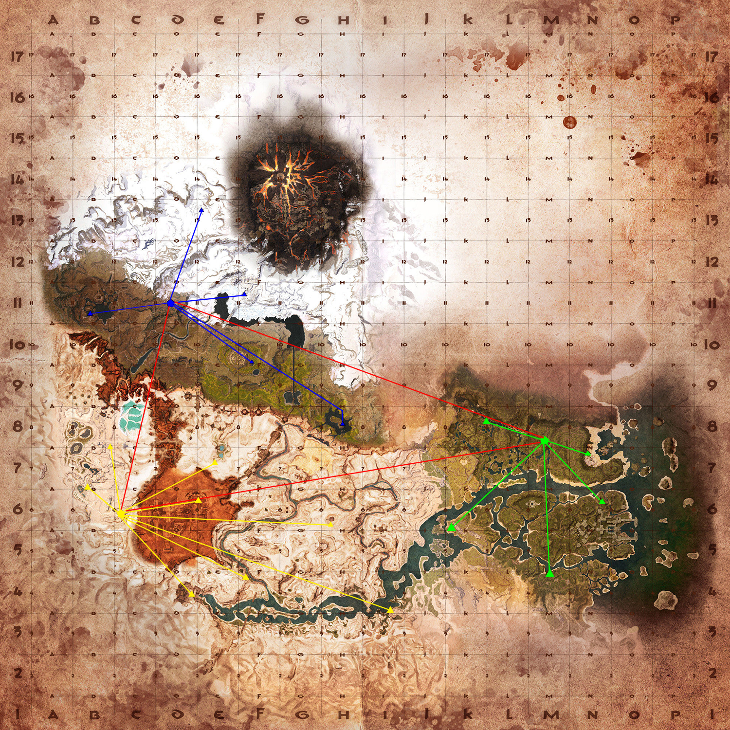 Exile Lands: Faction Travel Networks Base Map Image