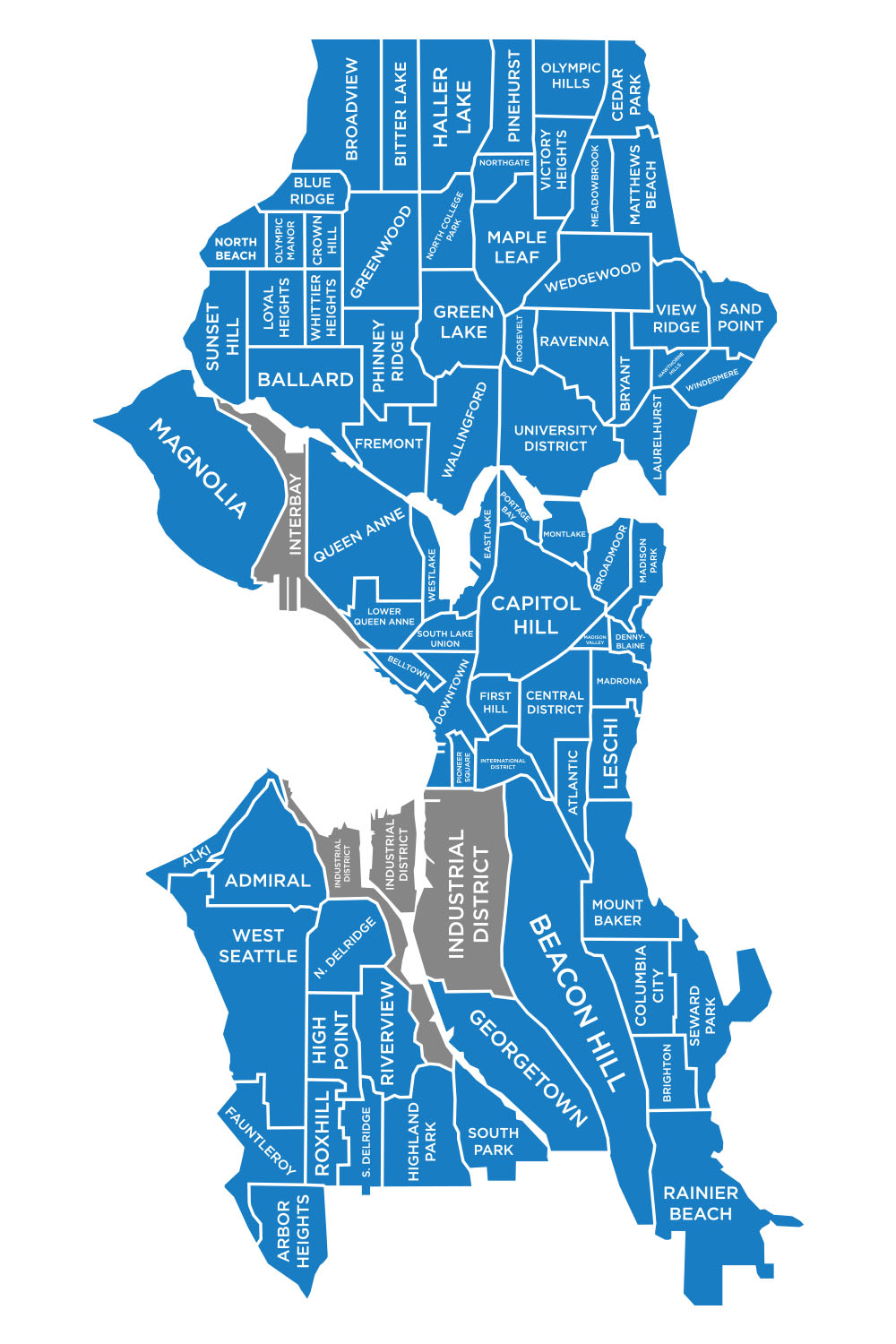 Seattle Neighborhoods Base Map Image